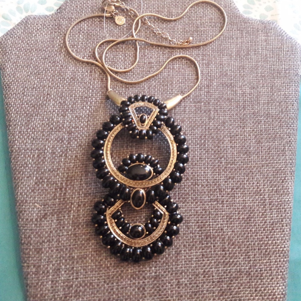 Black and Gold Tone long necklace